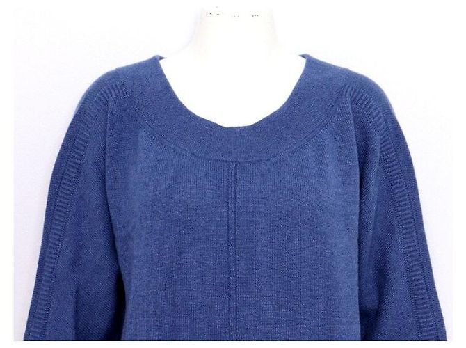 Hermès  Damen Strickkleid aus Kaschmir mit Rundhalsausschnitt Blau - Ansicht 2