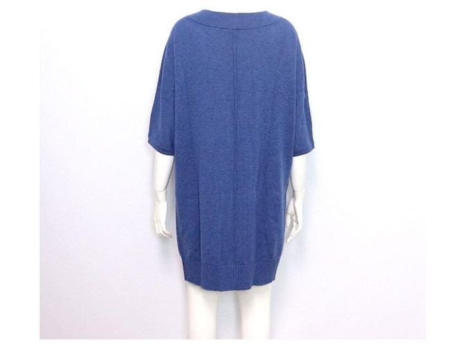 Hermès  Damen Strickkleid aus Kaschmir mit Rundhalsausschnitt Blau - Ansicht 4