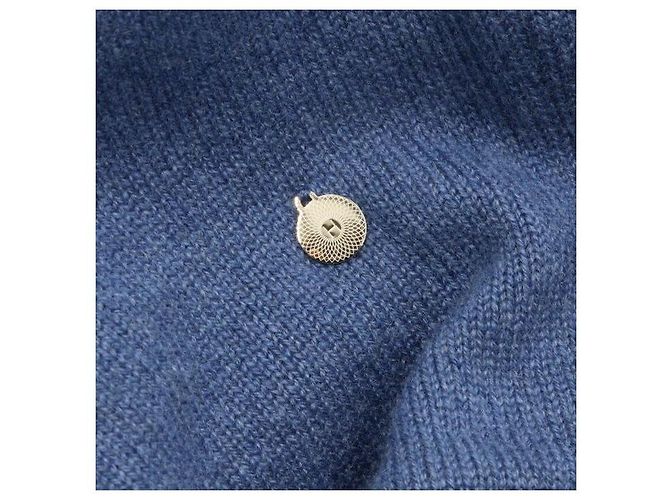 Hermès  Damen Strickkleid aus Kaschmir mit Rundhalsausschnitt Blau - Ansicht 5