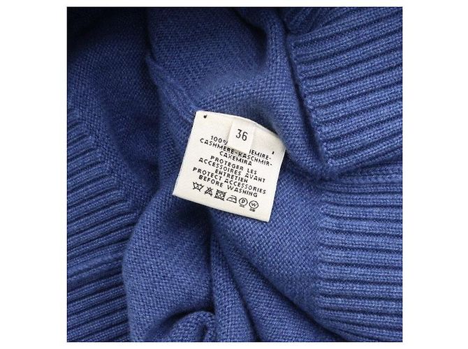 Hermès  Damen Strickkleid aus Kaschmir mit Rundhalsausschnitt Blau - Ansicht 6