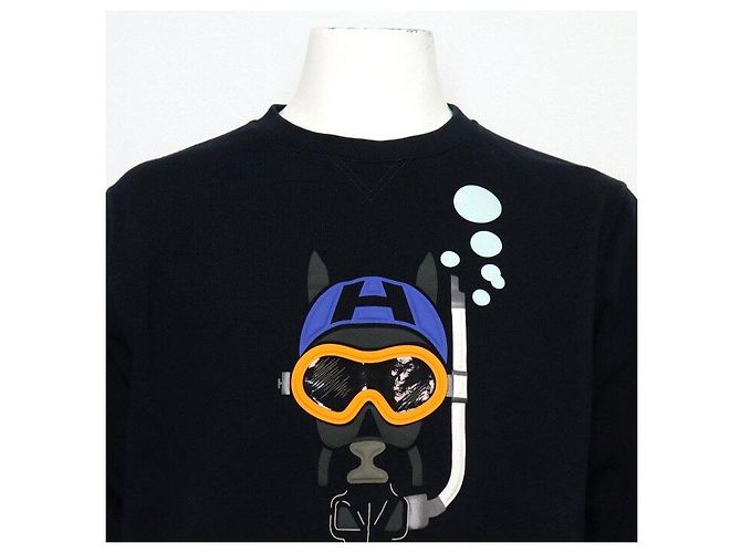 Hermès SCUB Fleece-Sweatshirt für Herren, Navy Blau - Ansicht 2