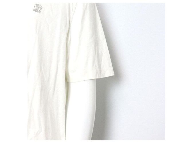 Brunello Cucinelli Besticktes Baumwoll-T-Shirt für Herren, Rundhals, einfarbig Weiß - Ansicht 3