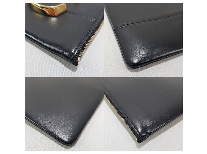 Pochette Chloé Logo in Pelle Nera Nero - vista 8