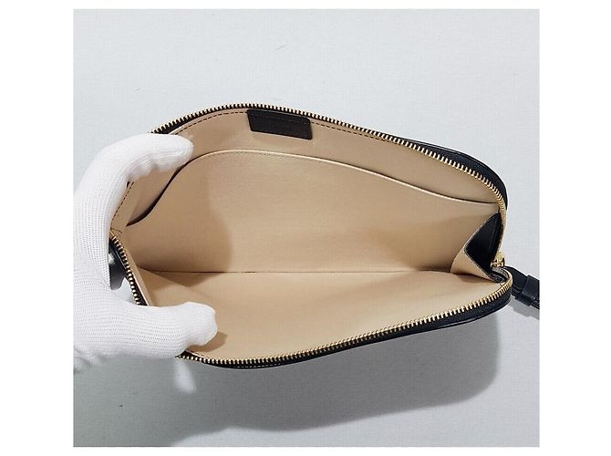 Pochette Chloé Logo in Pelle Nera Nero - vista 9