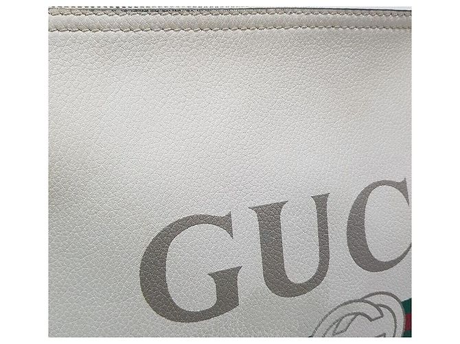 Gucci Clutch Web Logo Bianco - vista 2