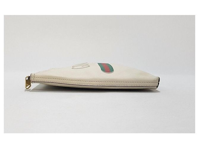 Gucci Clutch Web Logo Bianco - vista 4