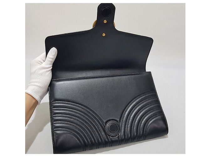 Clutch Gucci Marmont Matelassé Nero - vista 7