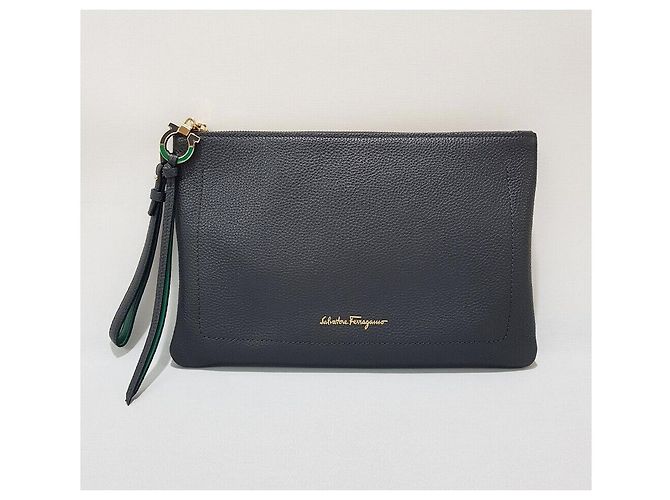 Salvatore Ferragamo Clutch Aymari Nero - vista 2