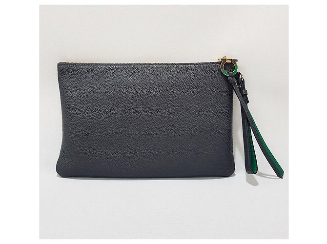 Salvatore Ferragamo Clutch Aymari Nero - vista 4