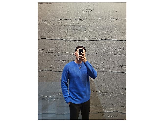 Loro Piana Blauer Rundstrick aus Kaschmir - Ansicht 3