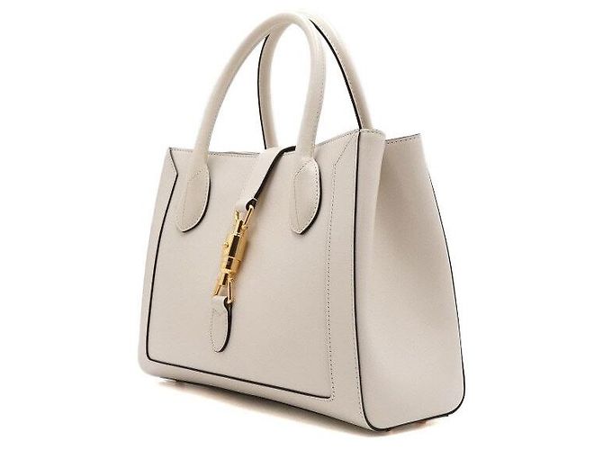 Gucci Borsa Tote e Borsa a Tracolla Jackie GG Medium in pelle bianca Bianco - vista 2