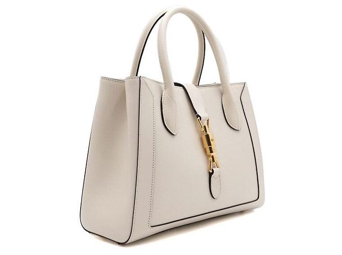 Gucci Borsa Tote e Borsa a Tracolla Jackie GG Medium in pelle bianca Bianco - vista 3