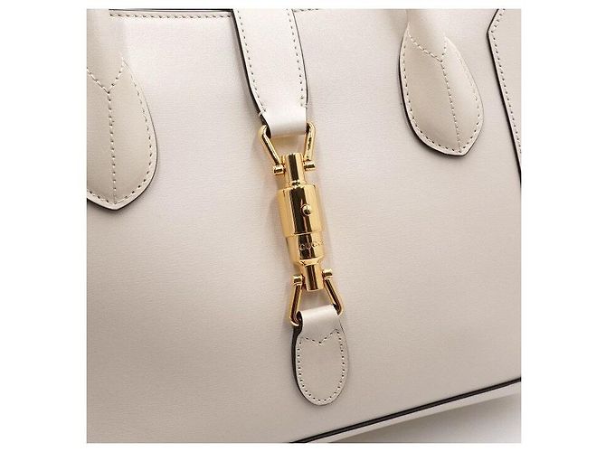 Gucci Borsa Tote e Borsa a Tracolla Jackie GG Medium in pelle bianca Bianco - vista 8