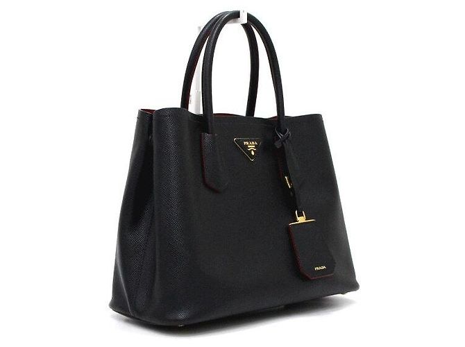 Prada Gold Logo Saffiano Double Medium Tote Bag und Schultertasche - Ansicht 4