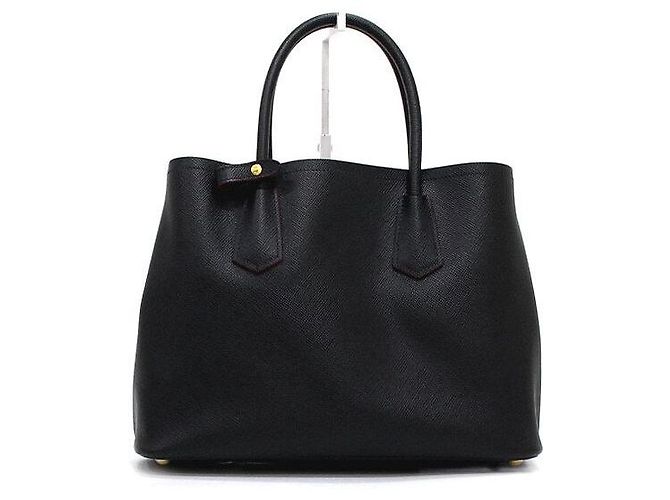 Prada Gold Logo Saffiano Double Medium Tote Bag und Schultertasche - Ansicht 5