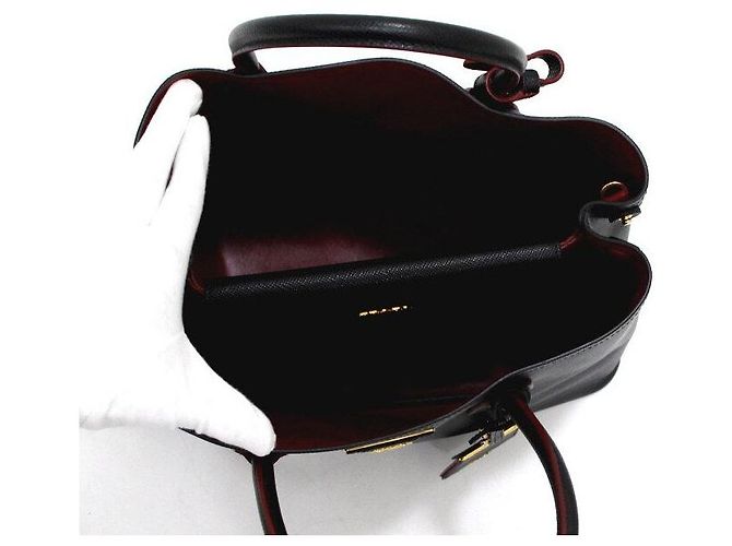 Prada Gold Logo Saffiano Double Medium Tote Bag und Schultertasche - Ansicht 7