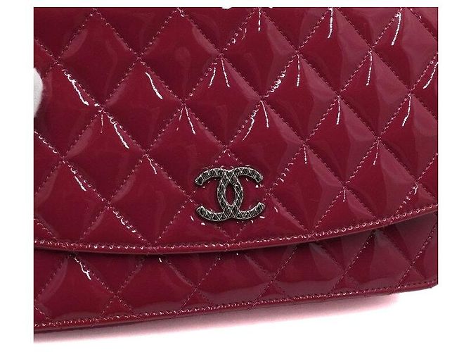 Chanel Borsa a tracolla WOC Wallet on Chain in vernice rosa con catena logo tono argento - vista 9