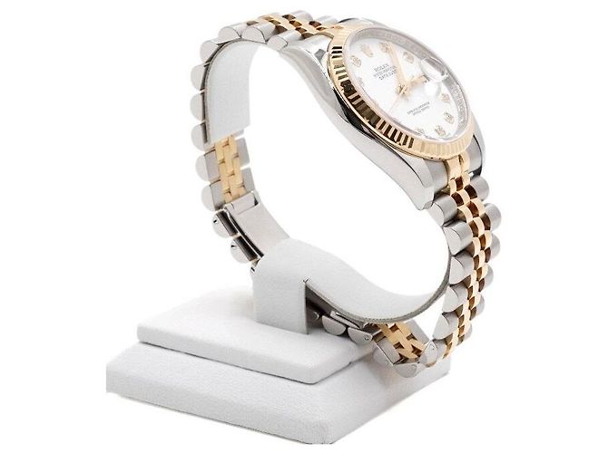 Rolex Orologio da uomo Datejust in combinazione d'oro con diamanti, quadrante bianco - vista 4