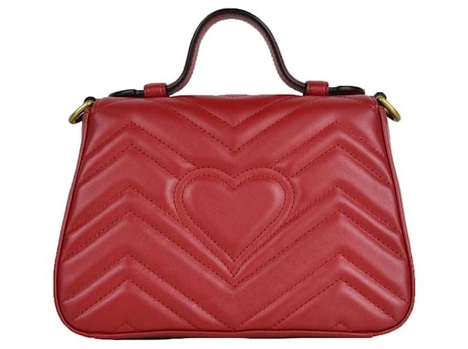 Gucci Borsa a tracolla e a mano Marmont Rosso - vista 3