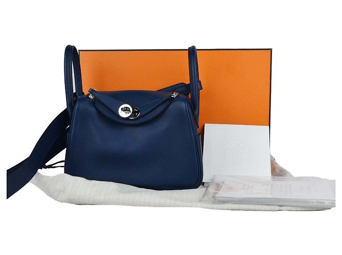 Hermès Saco Tote e Crossbody Lindy Azul - vista 6