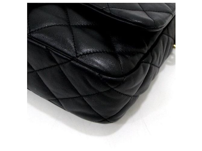 Chanel Borsa a tracolla e borsa a spalla con patta CC in pelle nera e tono oro Season Nero - vista 9