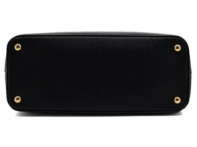 Prada Borsa Tote e Borsa a Tracolla Double Zip Galleria Saffiano Lux Nera Nero - vista 6