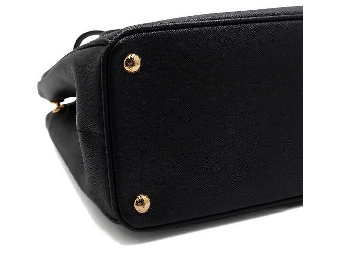 Prada Borsa Tote e Borsa a Tracolla Double Zip Galleria Saffiano Lux Nera Nero - vista 8