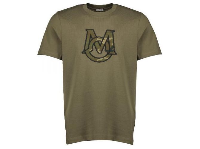 Moncler T-shirt de algodão com monograma Verde - vista 3