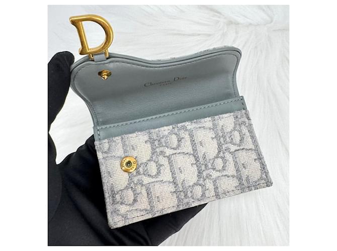 Dior Oblique Saddle Kartenetui Grau Braun - Ansicht 6