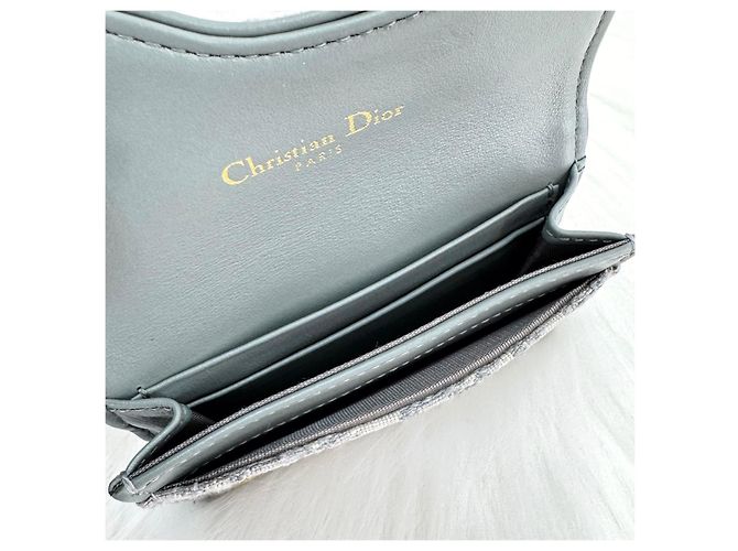 Dior Oblique Saddle Kartenetui Grau Braun - Ansicht 7