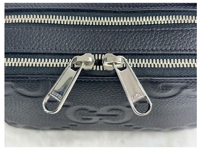 Gucci GG Jumbo Leder Crossbody Bag für Herren Schwarz - Ansicht 12