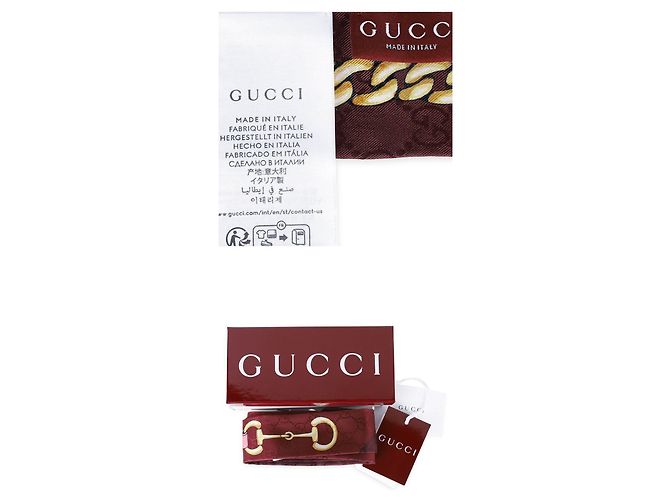 Gucci Foulard in seta stampato con catena e morsetto da donna Rosso - vista 4