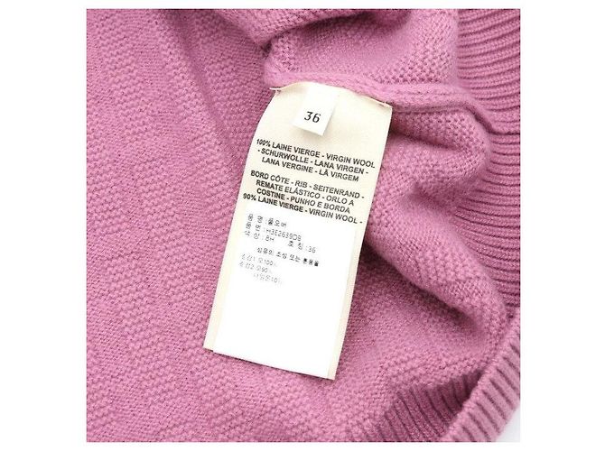 Hermès Rose Aphrodite Logo Strickweste V-Neck für Damen Lila - Ansicht 6