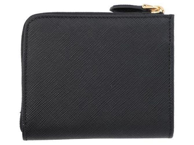 Prada Portafoglio piccolo con zip in pelle Saffiano Nero - vista 4