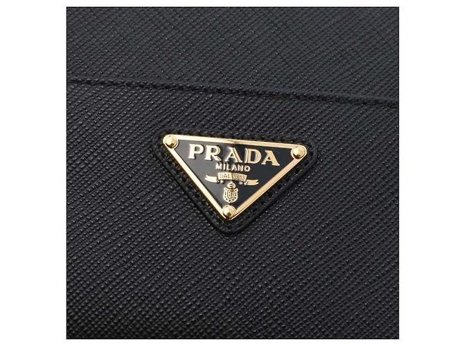 Prada Portafoglio piccolo con zip in pelle Saffiano Nero - vista 7