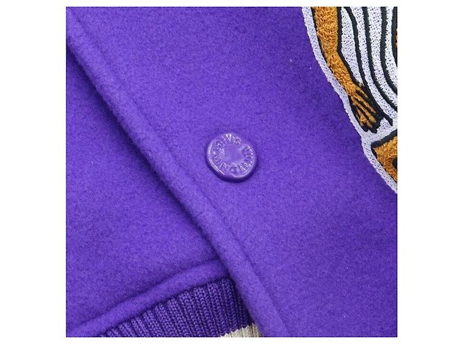 Louis Vuitton Multi-Patch Mixed Leather Varsity Jacket for Men Purple - view 5