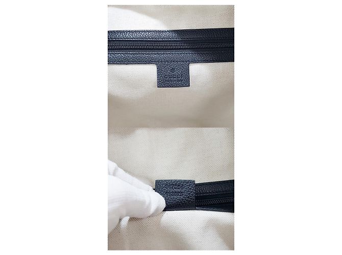 Gucci Logo Leder-Rucksack Schwarz - Ansicht 10