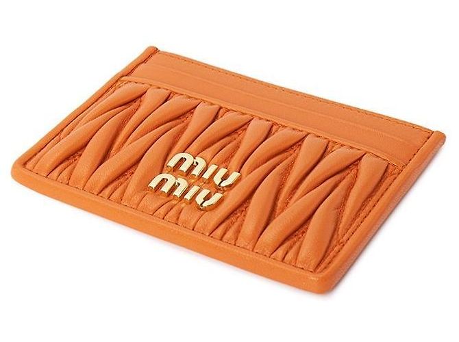Miu Miu Tarjetero Matelassé para mujer AFPP Naranja - vista 4