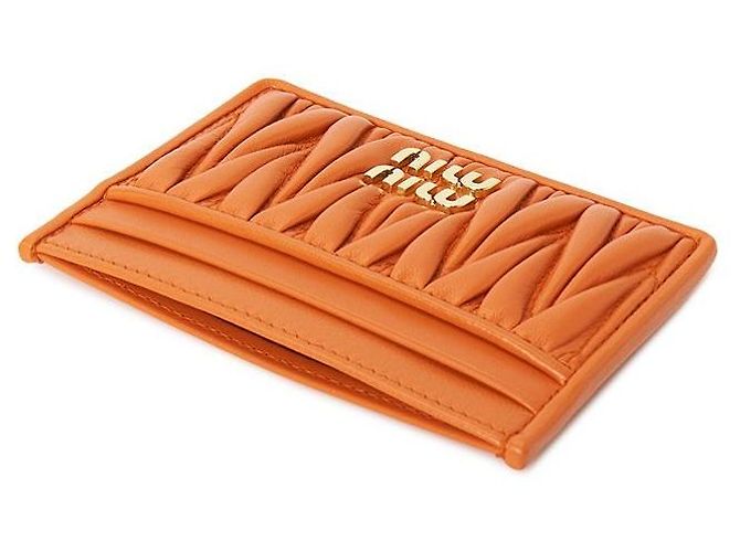 Miu Miu Tarjetero Matelassé para mujer AFPP Naranja - vista 5