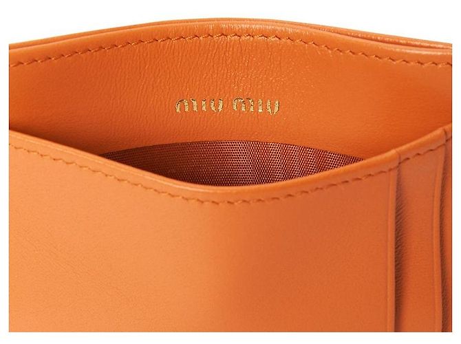 Miu Miu Tarjetero Matelassé para mujer AFPP Naranja - vista 6