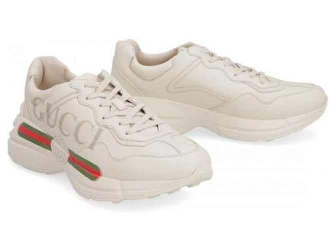 Gucci Raiton Logo Leder-Sneaker Weiß - Ansicht 6