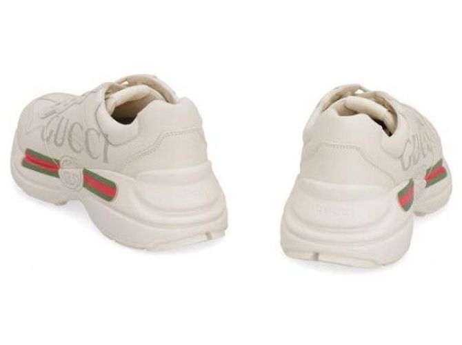 Gucci Raiton Logo Leder-Sneaker Weiß - Ansicht 7