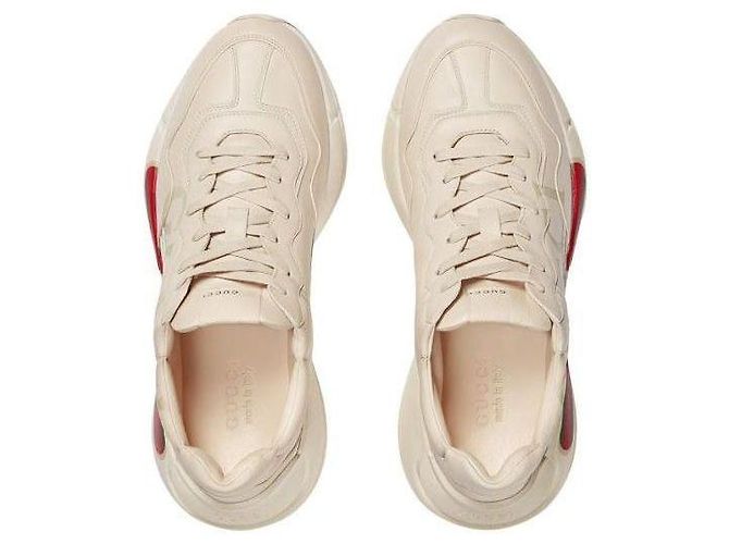 Gucci Raiton Logo Leder-Sneaker Weiß - Ansicht 8