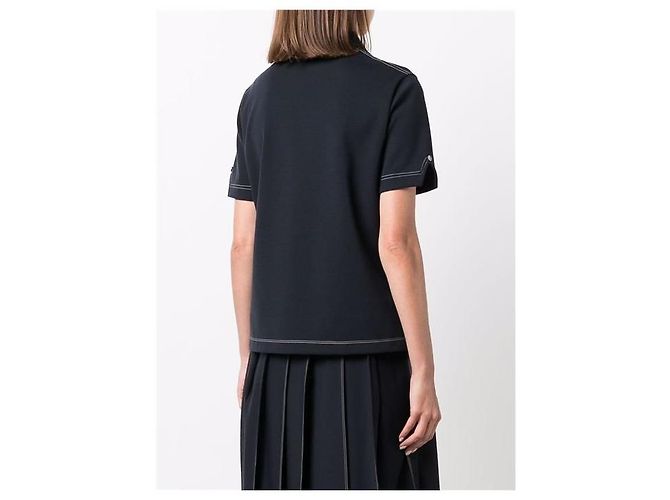 Thom Browne Three-Stripe Tab Wool Tech Milano Stitch Polo T-Shirt Schwarz - Ansicht 4