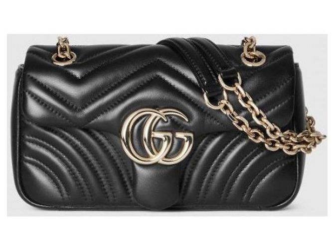 Gucci Borsa a tracolla Small GG Marmont Nero - vista 4