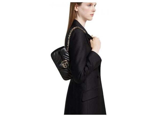 Gucci Borsa a tracolla Small GG Marmont Nero - vista 6