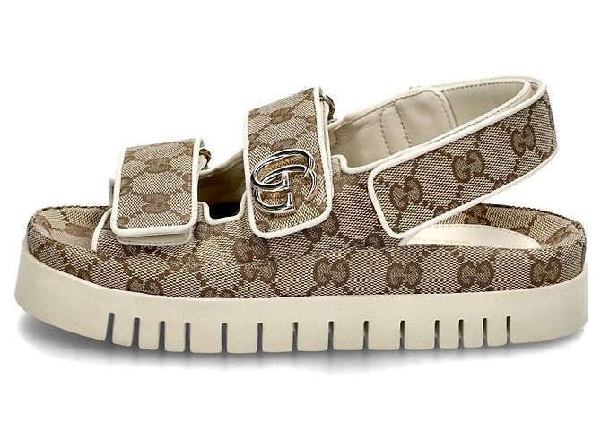 Gucci Sandali GG Supreme con cinturino in velcro - vista 2