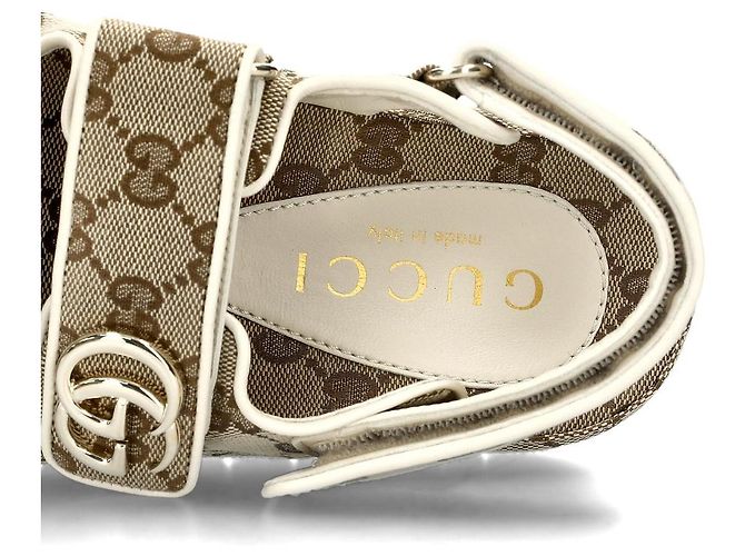 Gucci Sandali GG Supreme con cinturino in velcro - vista 8