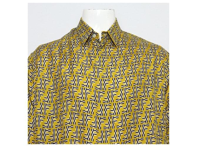 Fendi Labyrinth Yellow Silk Kurzarmhemd Gelb - Ansicht 2