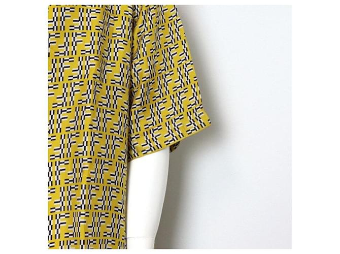 Fendi Labyrinth Yellow Silk Kurzarmhemd Gelb - Ansicht 3